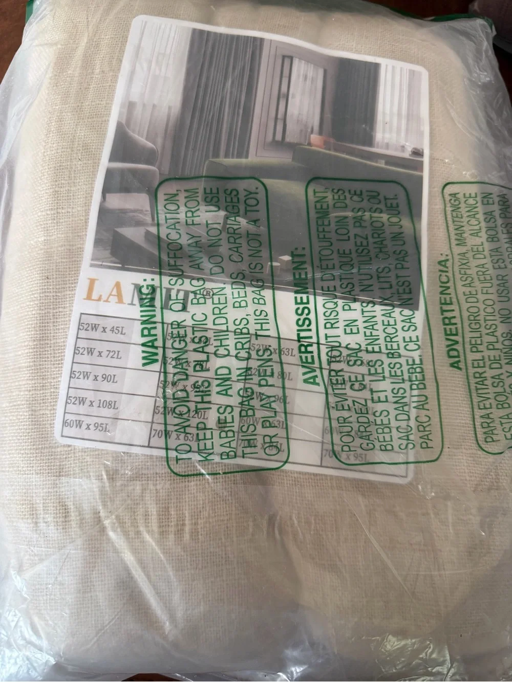 Natural Linen Blended Curtains 2 Panels Semi Sheer Light Filtering 52 x 120 Inch